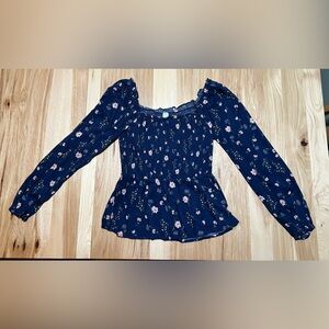 Old navy- xs navy floral top